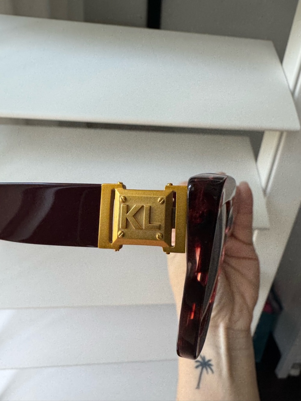 SALE Karl Lagerfeld Burgundy Oversized Women’s Sunglasses - Picture 6 of 7
